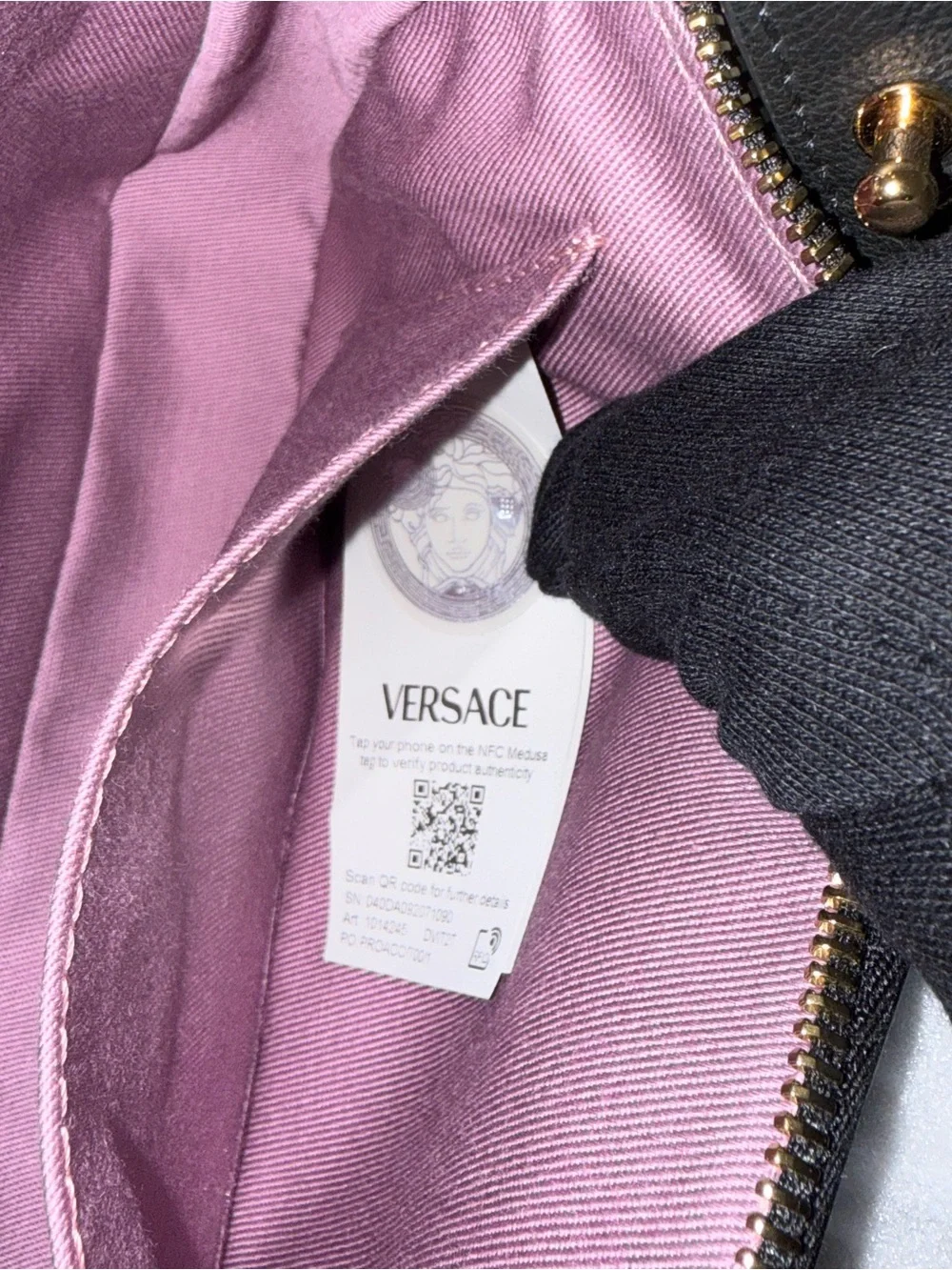 Versace black grainy